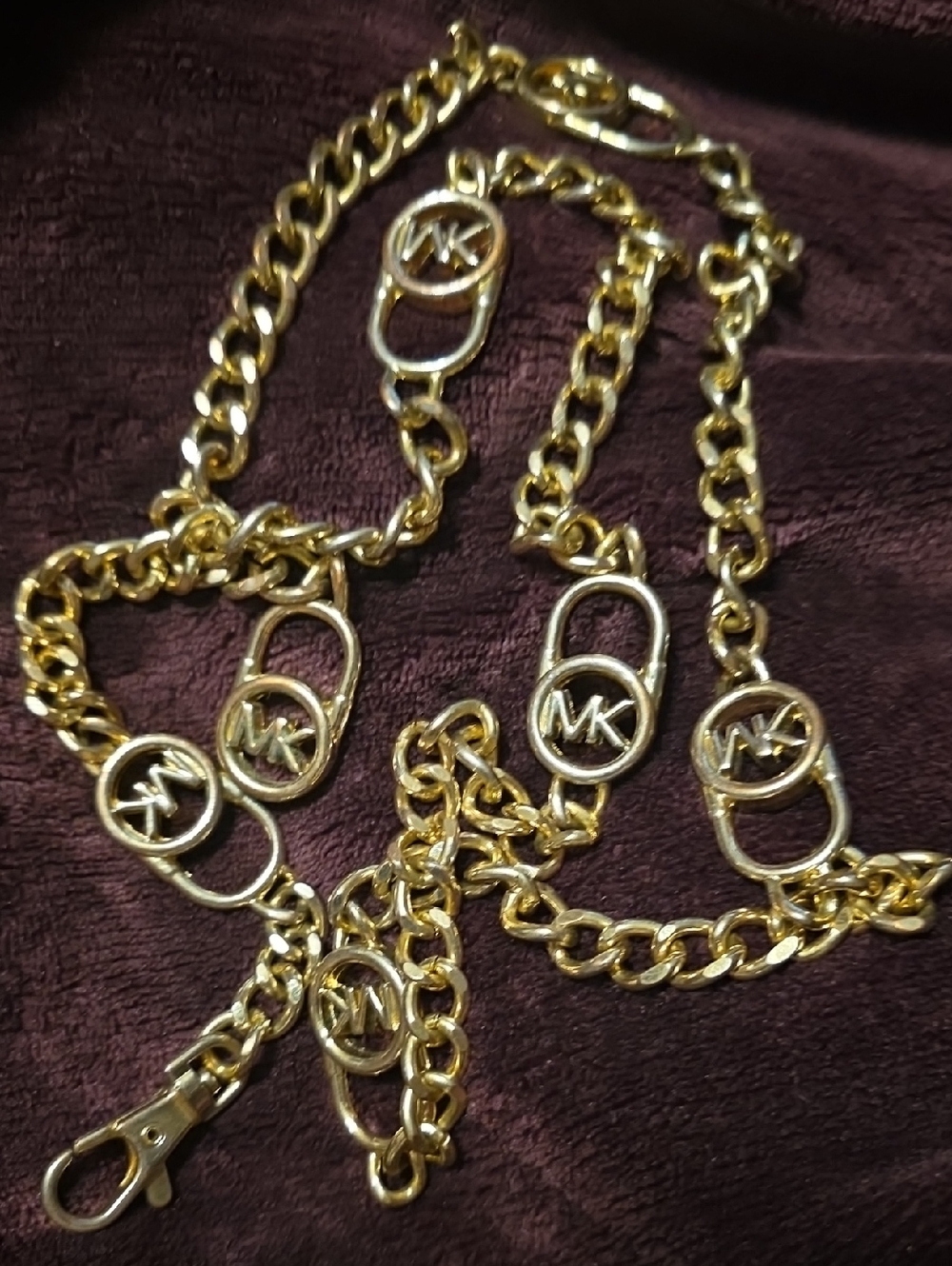 Michael Kors Gold Logo Link Chain Wallet/Key Holder
